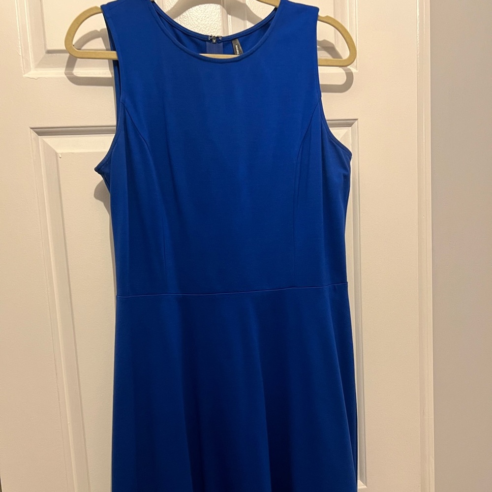 Marc NY Andrew Marc A line stretch blue cocktail, knee lenth dress, size 14